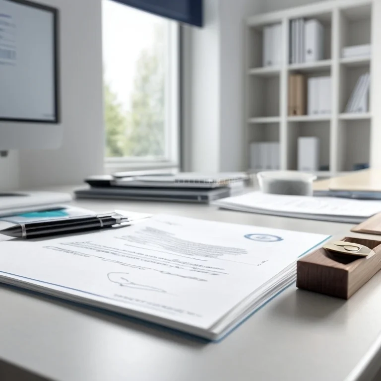 Notary stamping document